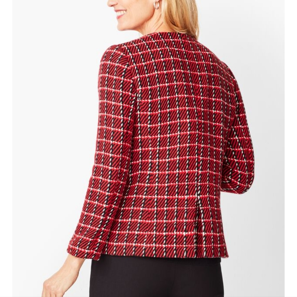TALBOTS Twill Check Jacket Blazer - Size 4 - Picture 2 of 9